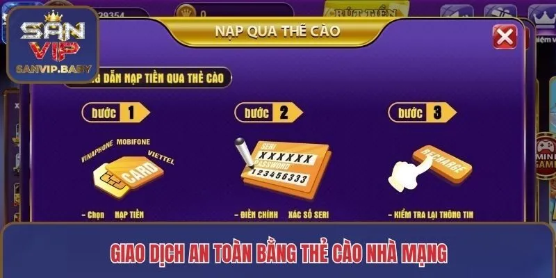 Giao dịch an toàn bằng thẻ cào nhà mạng